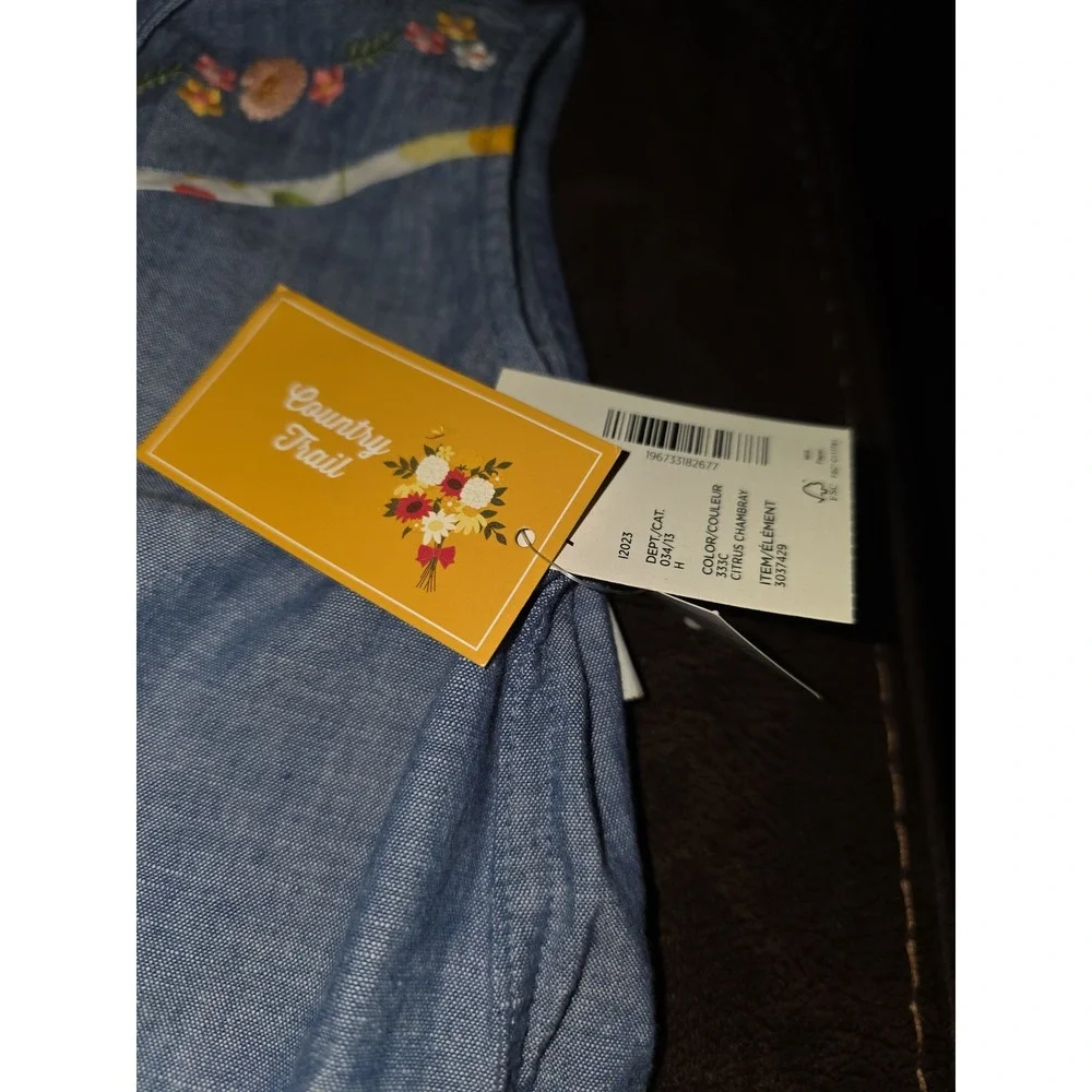 Gymboree country trail denim floral tank size 7 nwt